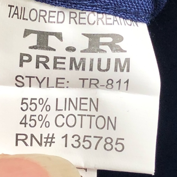 T*R Premium Navy Linen Blend Button Down Shirt XXL - Picture 5 of 8